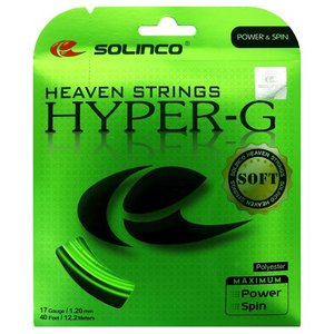 솔린코 Hyper-G Soft 하이퍼지 소프트 12.2m Set 굵기 1.20mm 1.25mm 녹색 형광연두 SOLINCO TENNIS STRING YELLOW GREEN